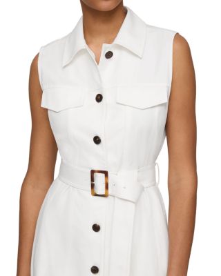 Sleeveless Knee Length Shirt Dress