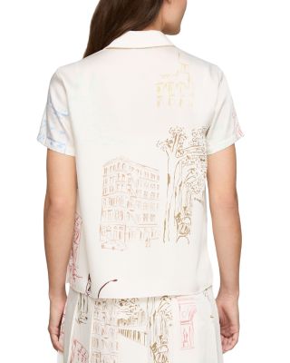 Short Sleeve Pleated Front Blouse