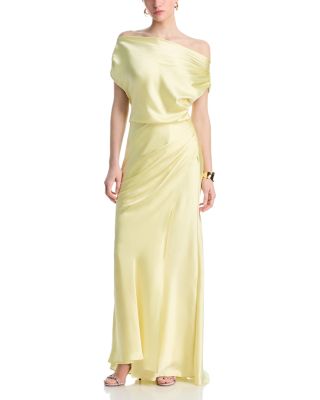 Satin Off The Shoulder Dress - Exclusive 