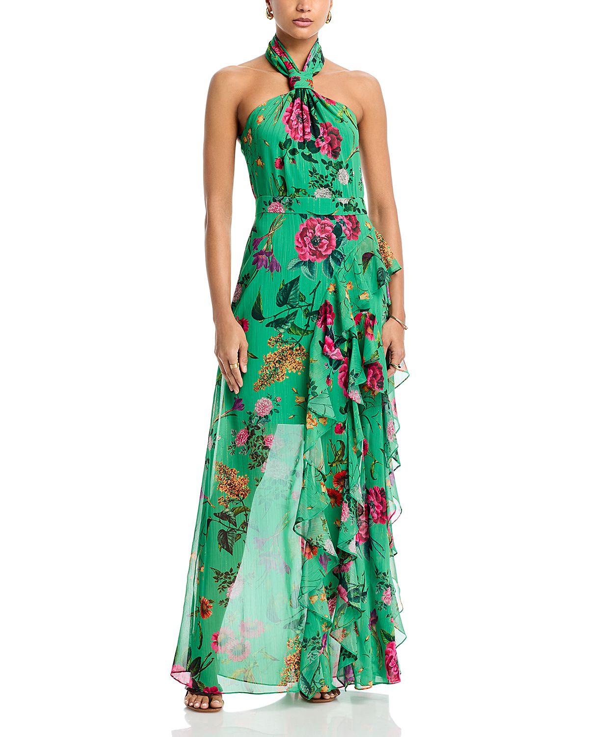 Aqua Halter Maxi Dress - Exclusive
