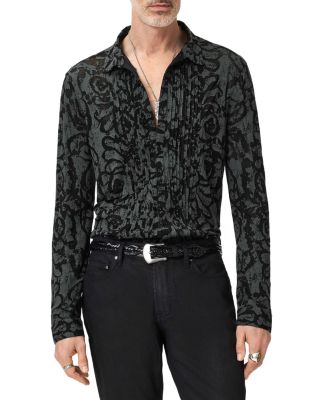 Florian Printed Pintuck Burnout Shirt