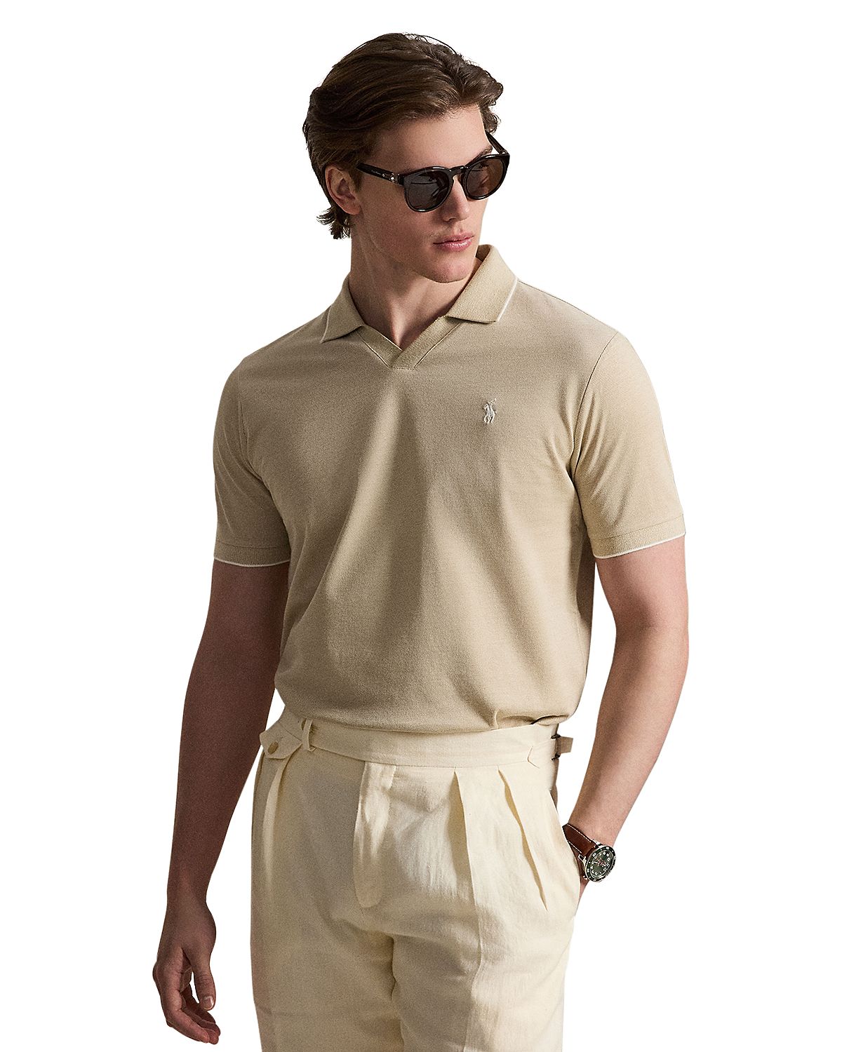 Polo Ralph Lauren Short Sleeve Tonal Jacquard Mesh Polo Shirt