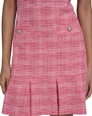 Short Sleeve Boucle Tweed A Line Dress