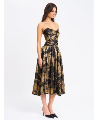  Saanvi Strapless Drop Waist Midi Dress