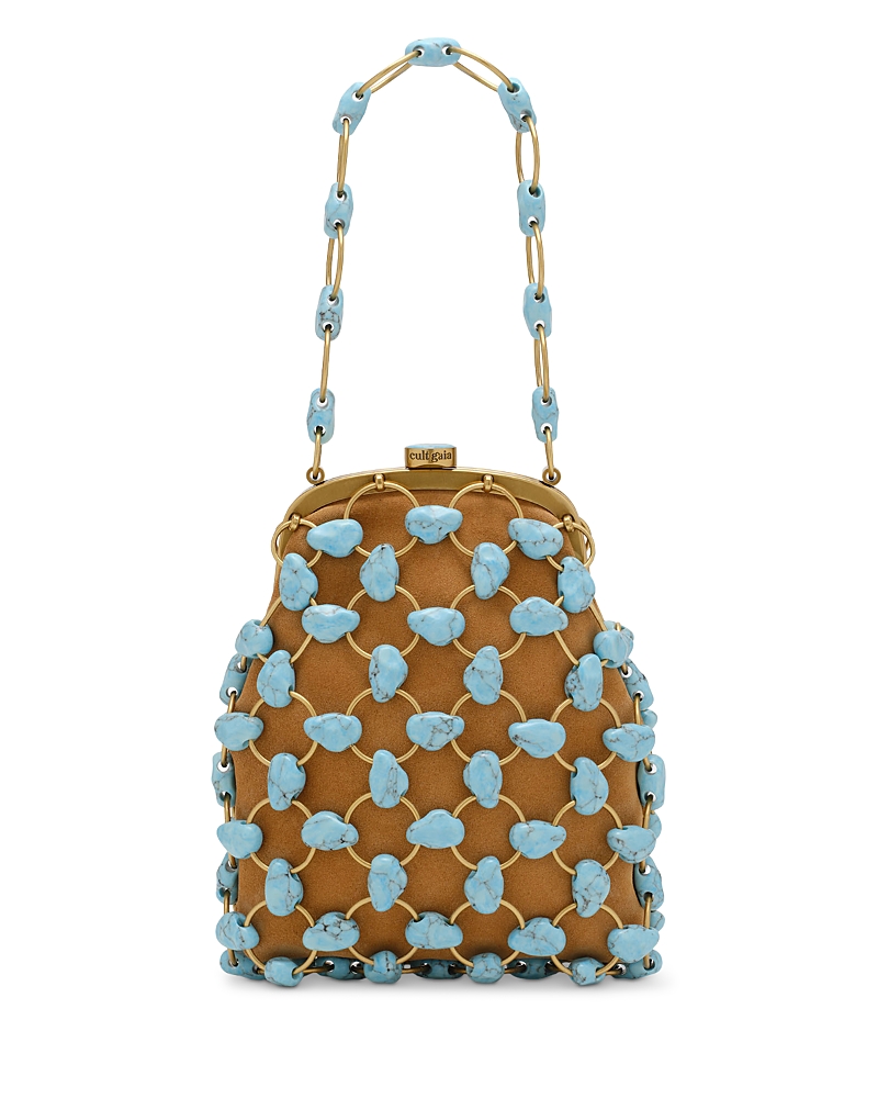 Cult Gaia Brielle Suede & Stone Wristlet