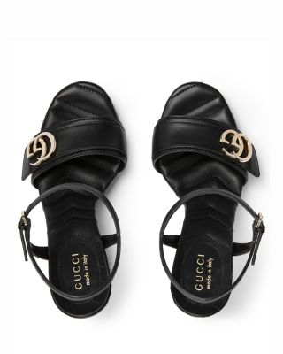 Women's Leather High Heel Platform Sandals