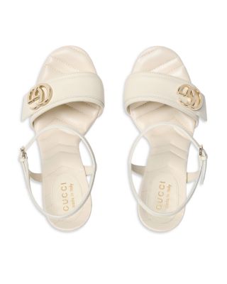 Women's Double G Leather High Heel Platform Sandals