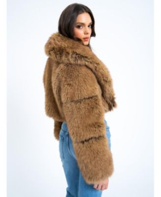 Yadavi Faux Fur Cropped Jacket