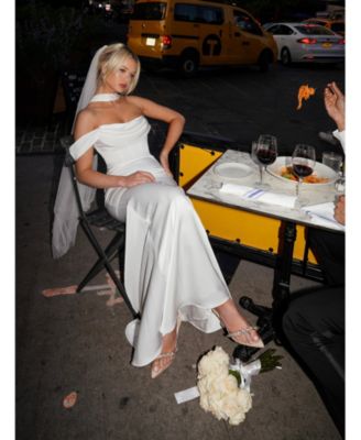  Ivona Satin Halter Neck Corset Gown