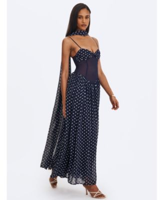  Juliette Polka Dot Chiffon Maxi Dress