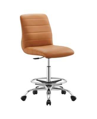 Ripple Armless Faux Leather Drafting Chair