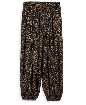  Printed Relaxed Balloon-Leg Pants