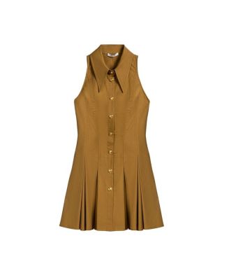 Sleeveless Pleated Mini Dress