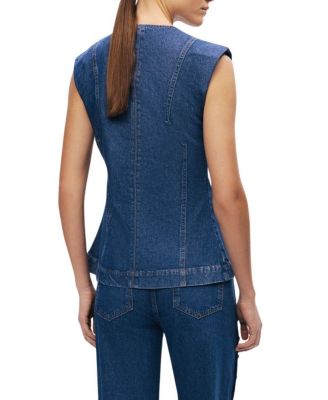 Button-Front Denim Vest