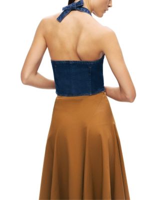 Halter Neck Denim Vest