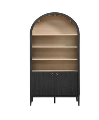 Nolan 74" Tall Wide Arched Storage Display Cabinet Bookshelf