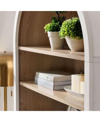 Nolan 74" Tall Wide Arched Storage Display Cabinet Bookshelf