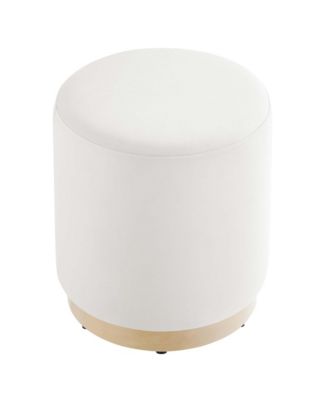 Tilden 16" Round Performance Velvet Upholstered Ottoman