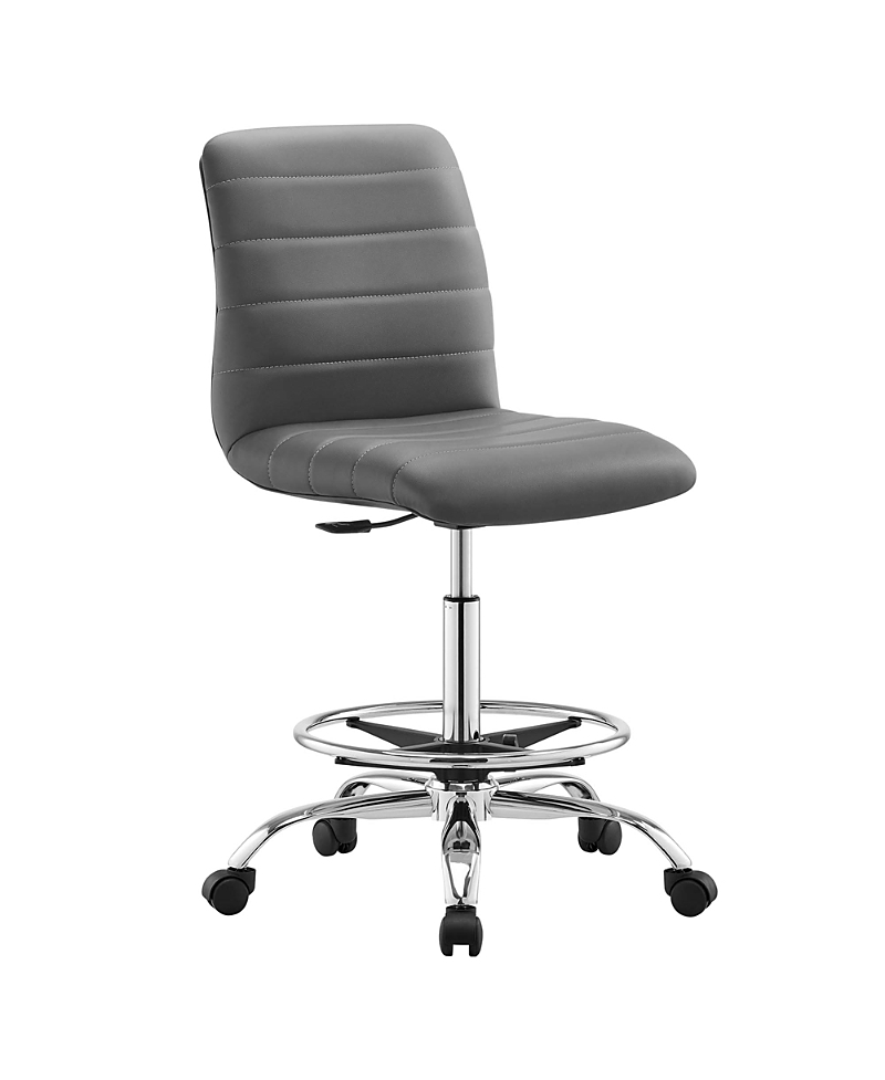 Modway Ripple Armless Faux Leather Drafting Chair