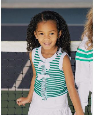 Girls' Organic Button Front Sweater Tank with Bows - Little Kid, Big Kid