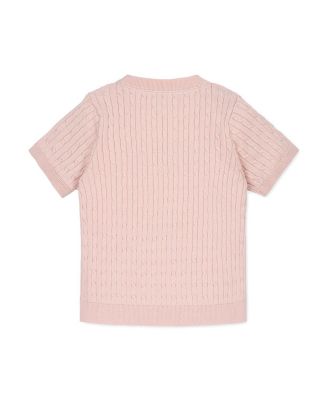 Girls' Organic Short Sleeve Cable Sweater - Little Kid, Big Kid
