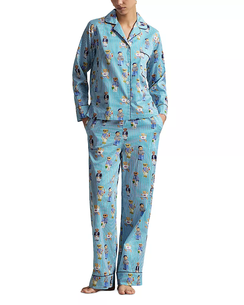 Polo Ralph Lauren Madison Printed Pajama Set in Aqua Mist