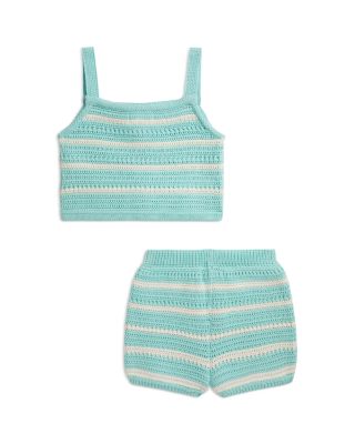 Girls' Crocheted Cotton Boxy Top & Shorts Set - Baby