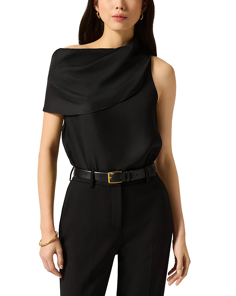 Argent Silk Funnel Neck Top
