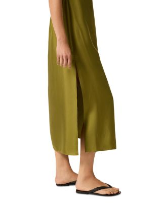 Silk Funnel Neck Dress