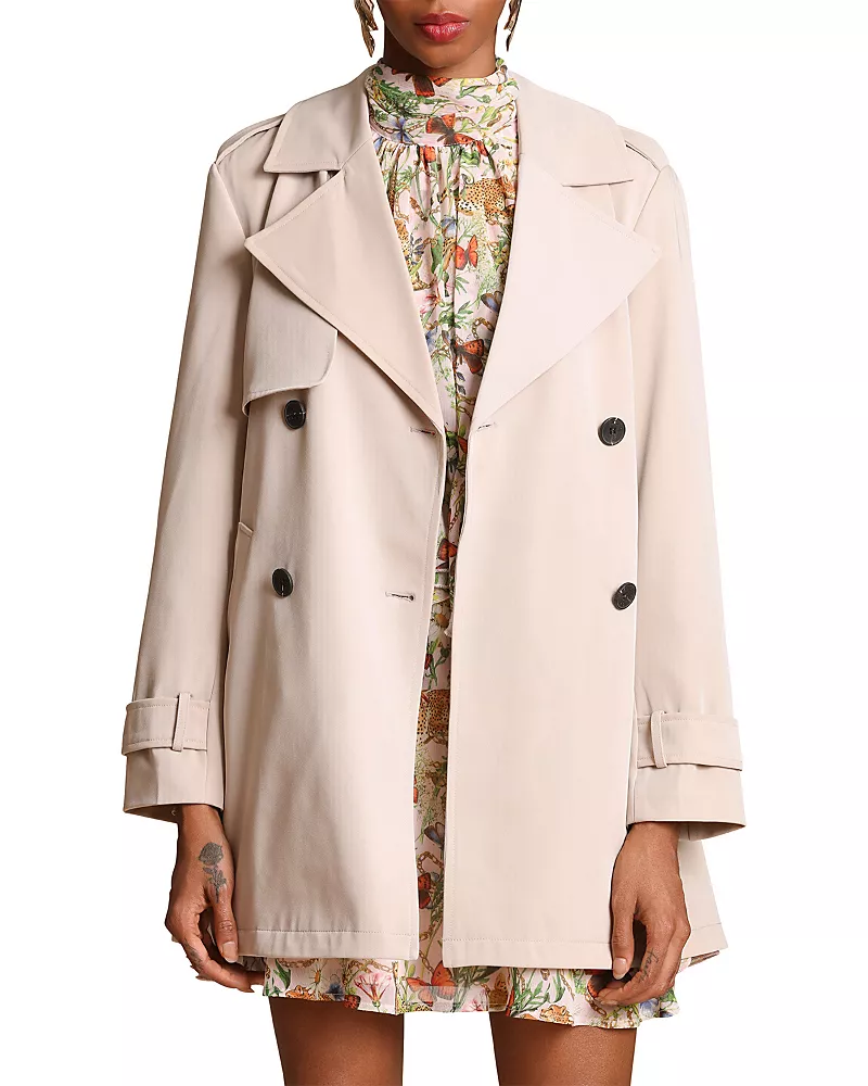Avec Les Filles Drapey Mid Length Trench Jacket