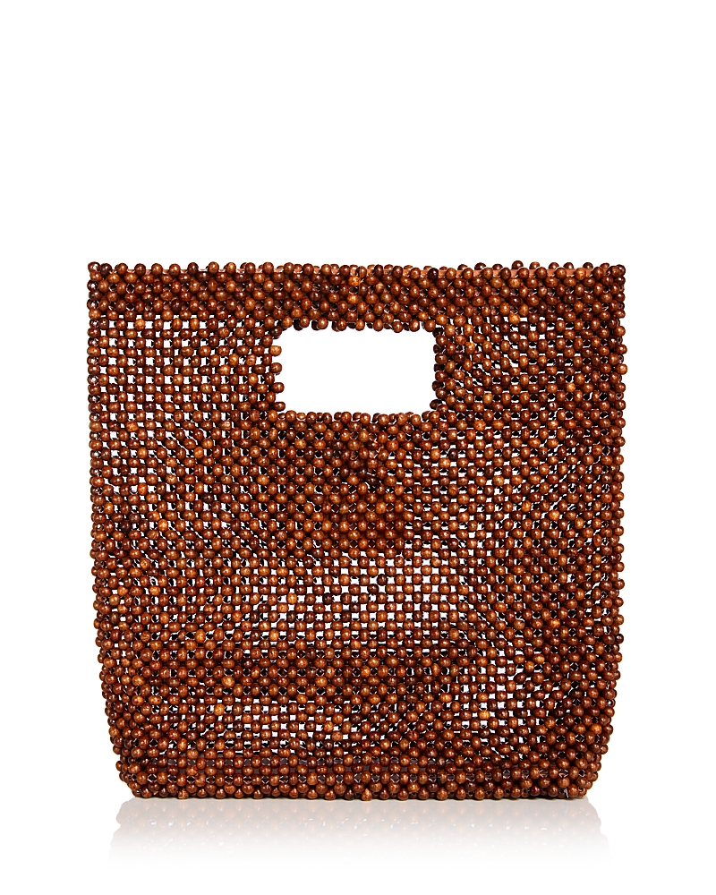 Aqua Wooden Bead Envelope Bag - Exclusive
