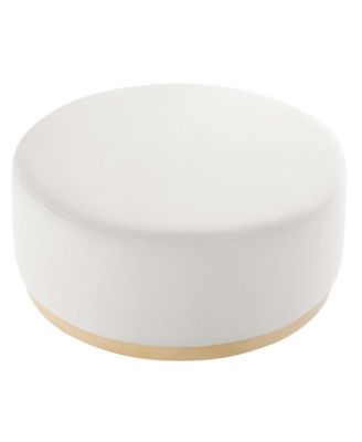 Tilden Large 38" Round Performance Velvet Upholstered Ottoman