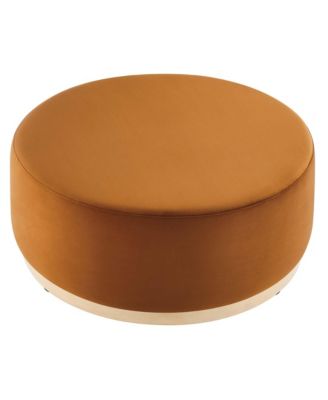 Tilden Large 38" Round Performance Velvet Upholstered Ottoman