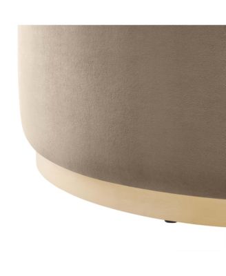Tilden Large 38" Round Performance Velvet Upholstered Ottoman