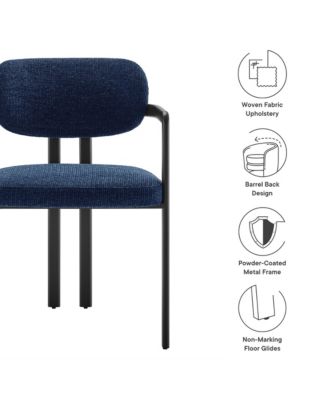 Elio Barrel Fabric and Metal Dining Chair