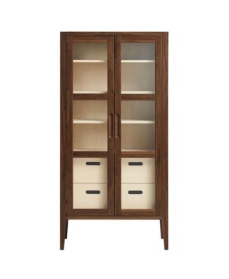 Nell 71" Glass Door Tall Display Storage Cabinet
