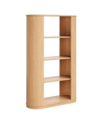 Aspect 74 Inch Curved 4 Tier Bookshelf