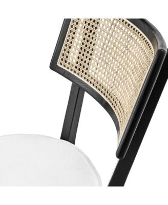 Caledonia Fabric Upholstered Wood Dining Chair, Set of 2