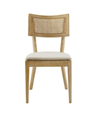Caledonia Fabric Upholstered Wood Dining Chair, Set of 2