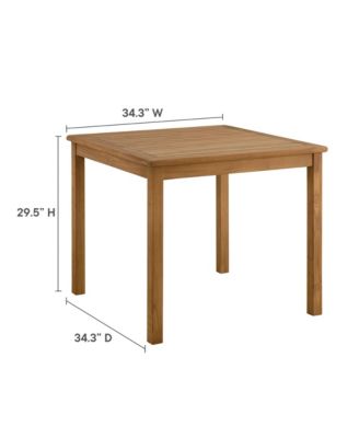 Vienna 34" Square Outdoor Patio Teak Wood Dining Table