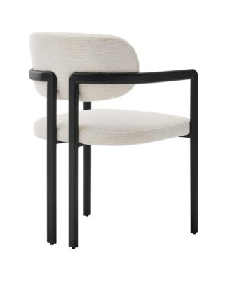 Elio Barrel Fabric and Metal Dining Chair
