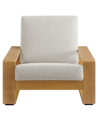 Lirienne Outdoor Patio Aluminum Faux Wood Armchairs, Set of 2