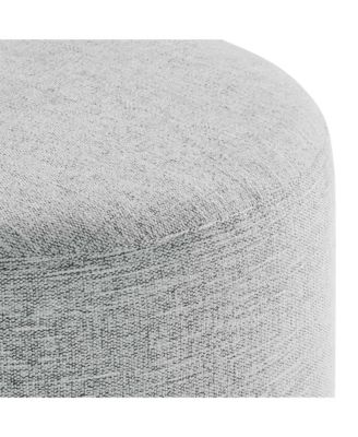 Callum 16" Round Woven Heathered Fabric Upholstered Ottoman