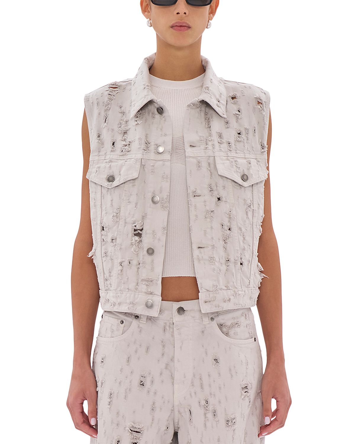 Haikure Ryder Bull Destroyed Denim Vest