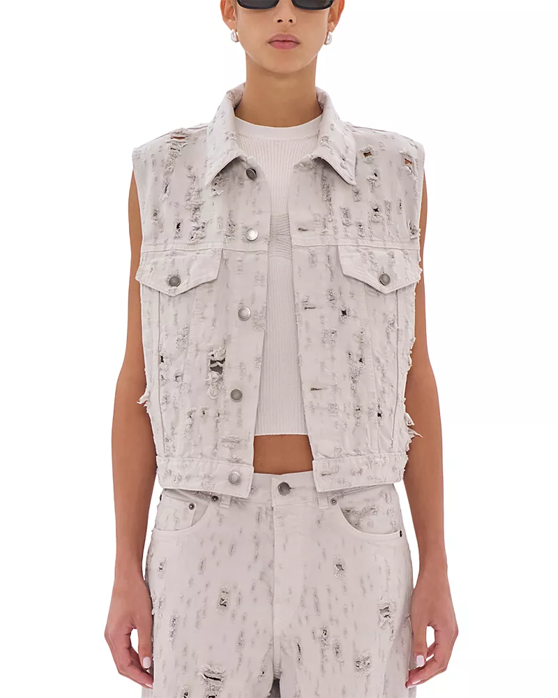 Haikure Ryder Bull Destroyed Denim Vest