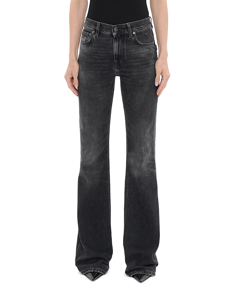 Haikure Flora Mid Rise Flare Leg Jeans in Authentic Black Wash