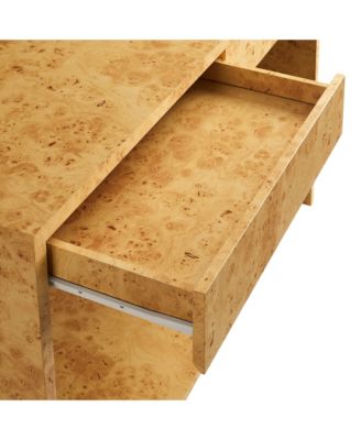 Hudson 2-Drawer Burl Wood Console Table