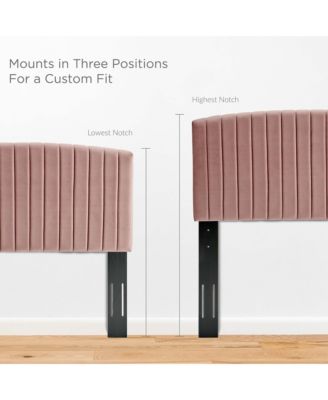 Alessi Performance Velvet Platform Bed with Wood Legs, Queen