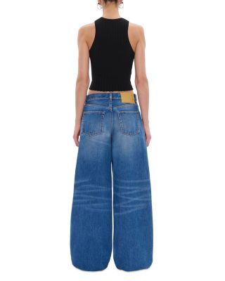 Bethany Mid Rise Wide Leg Jeans in Real Blue