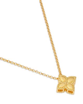 18K Yellow Gold Princess Flower Pendant Necklace, 16-18"